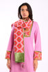 Shawl in printed faux cashmere cotton blend with tassels